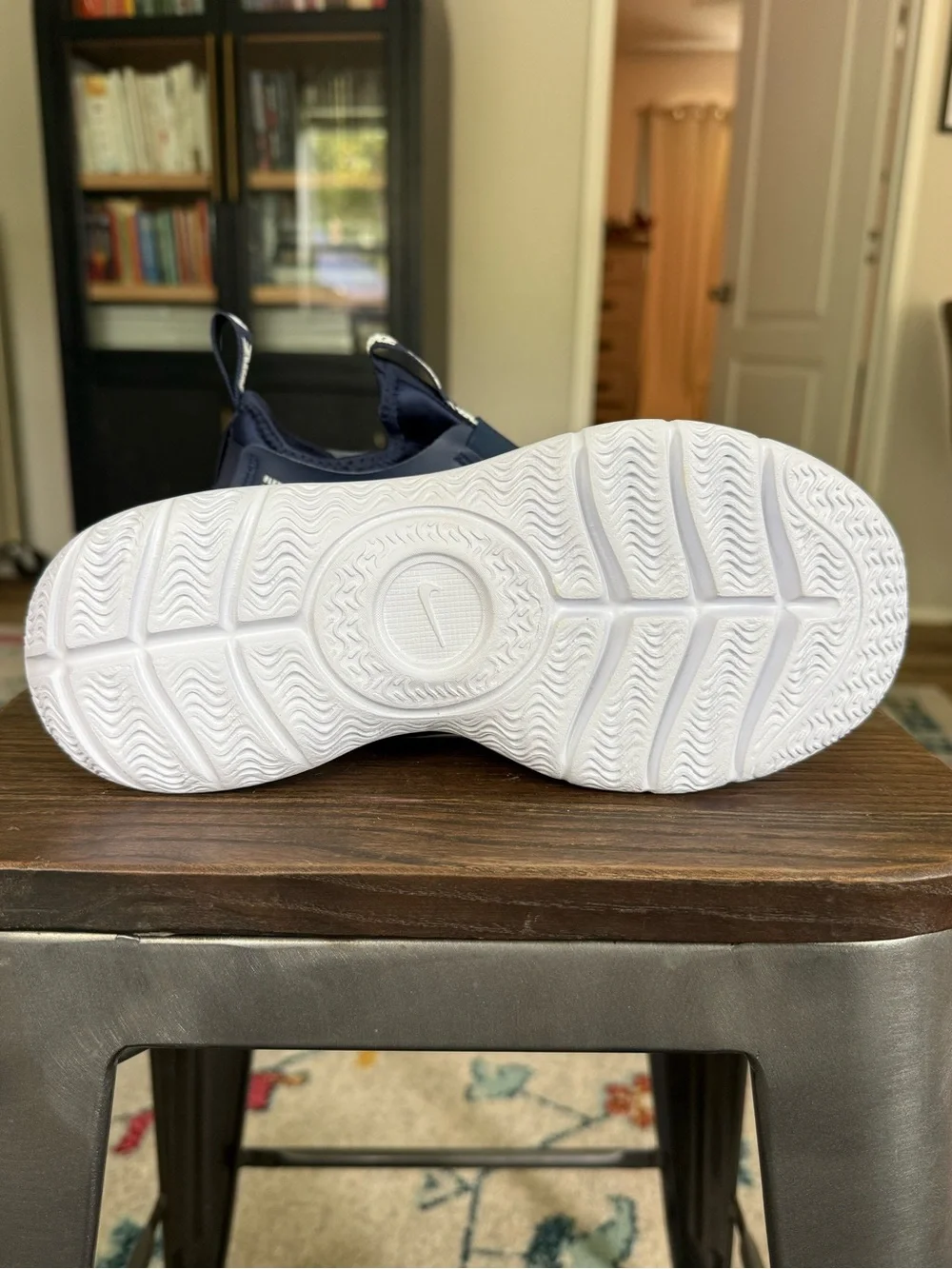 Nike Flex Runner 3 Navy White Slip-On Sneakers Youth Size 5Y NEW